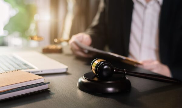 premises-liability-gavel Legal gavel and paperwork symbolizing the action to prove negligence in a slip and fall case.