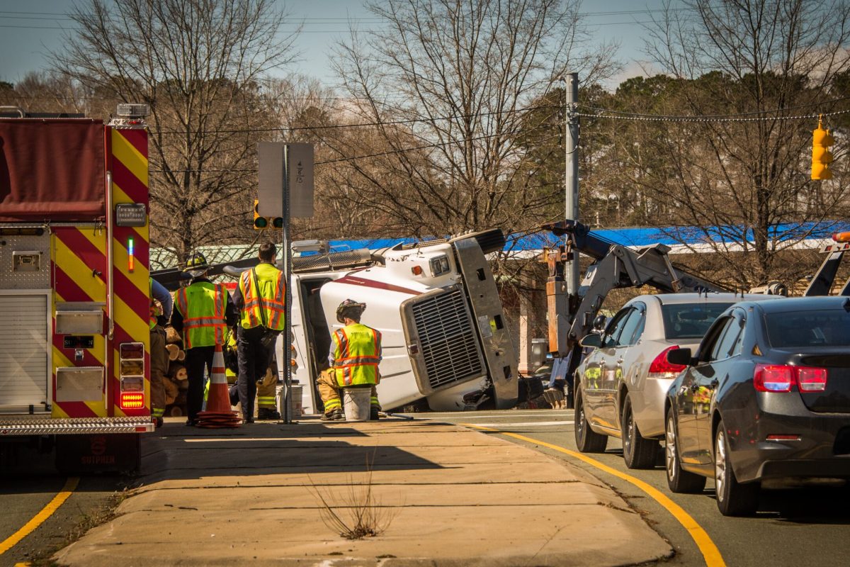Evidence gathering at commercial truck accident scene